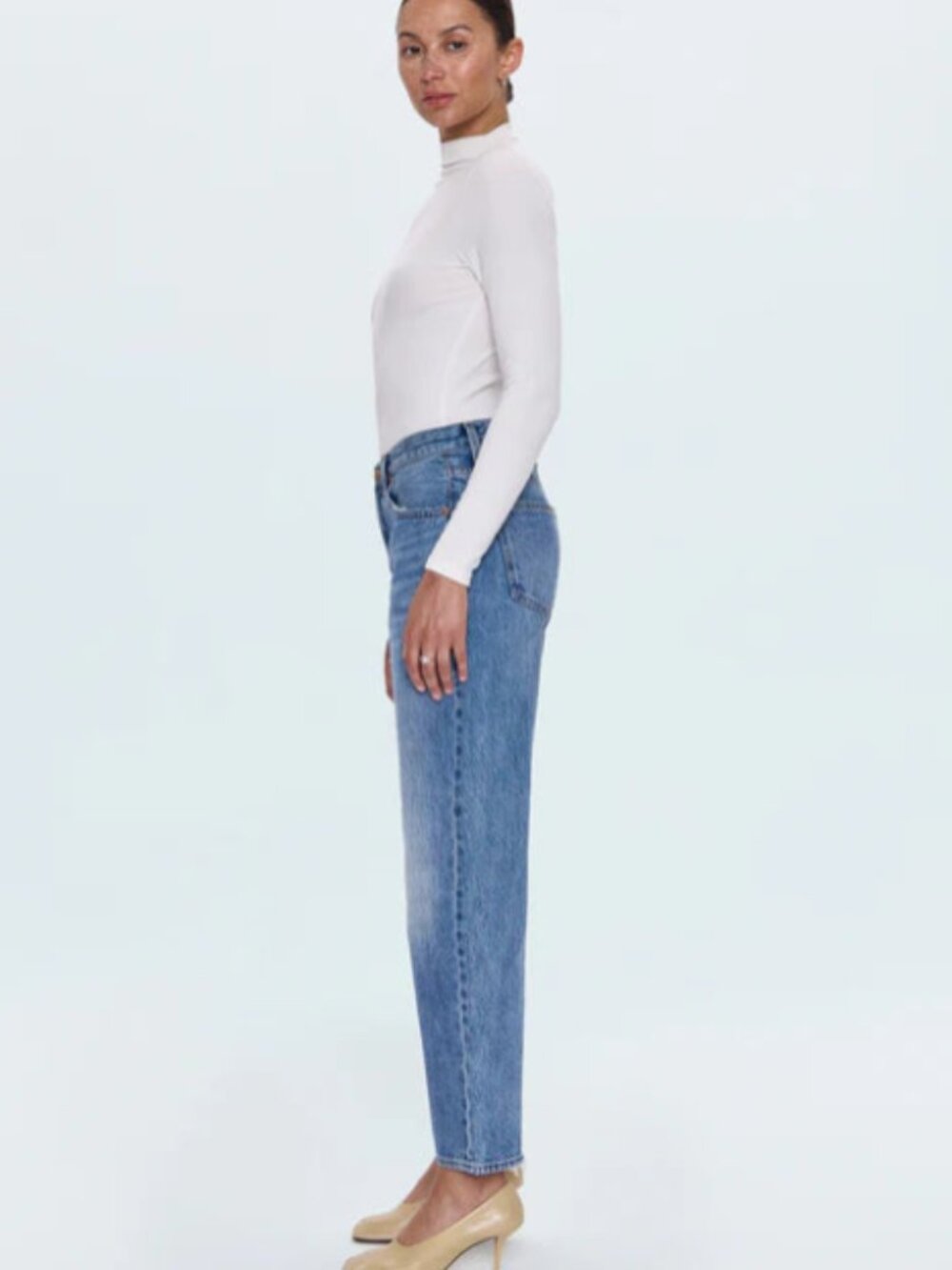 Pistola Lexi Mid Rise Bowed Straight Jean - Metropolis - Picture 3 of 4